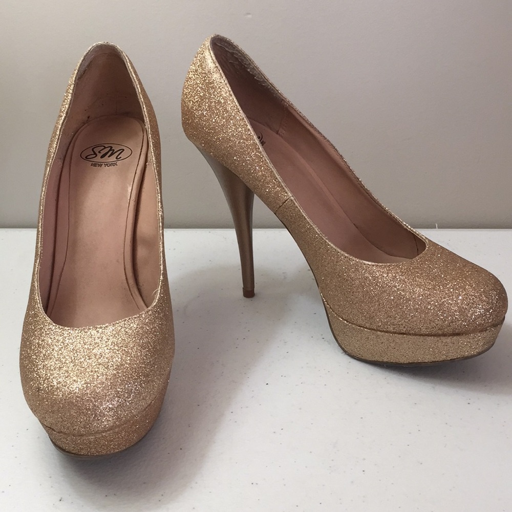 SM New York glitter heeled shoes